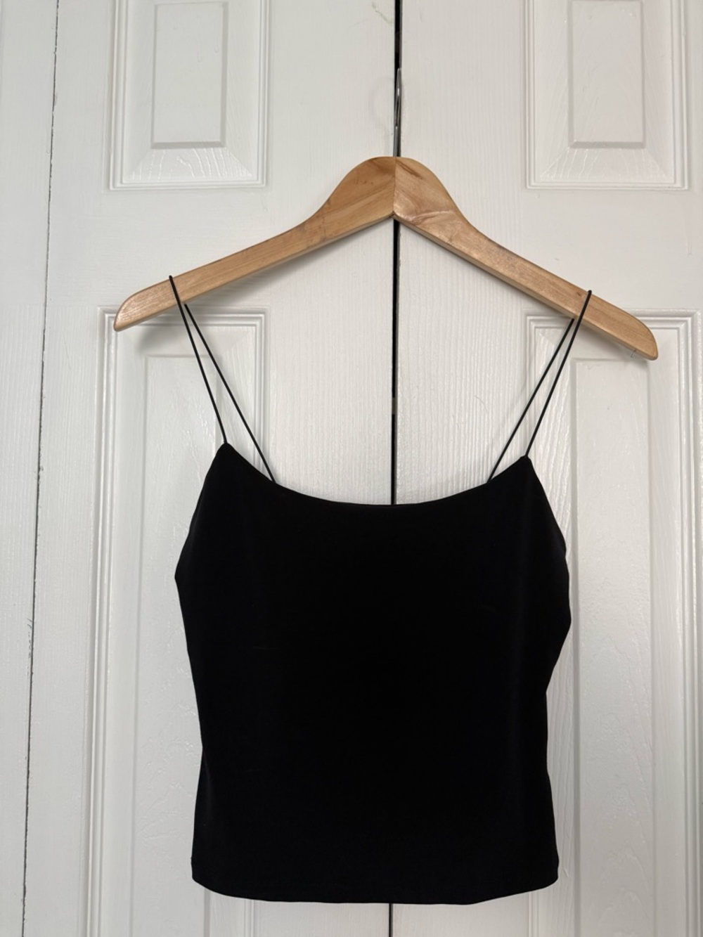 Leith Black Cami Top with Spaghetti Straps